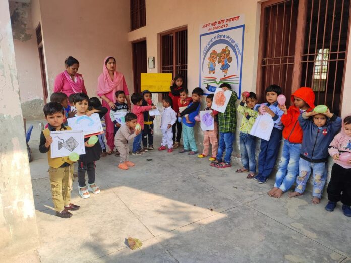 Children's Day celebrated in various Anganwadis of Panipat