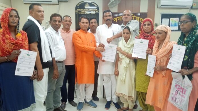 Allotment letters were distributed in the office to the plot holders selected in the draw under the Chief Minister Urban Housing Scheme.
