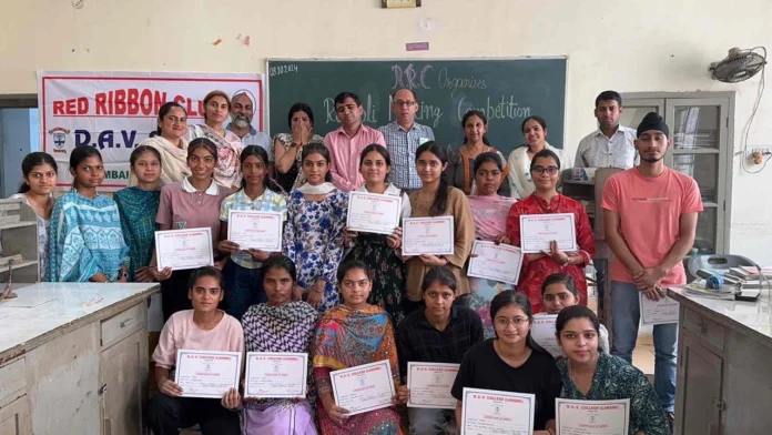 Rangoli competition was organized in Ambala city to create awareness on HIV AIDS and TB.