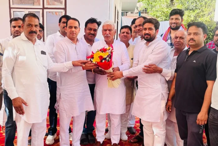 Sarpanch Sundar Lal welcomed BJP New Gurugram District President Ajit Yadav