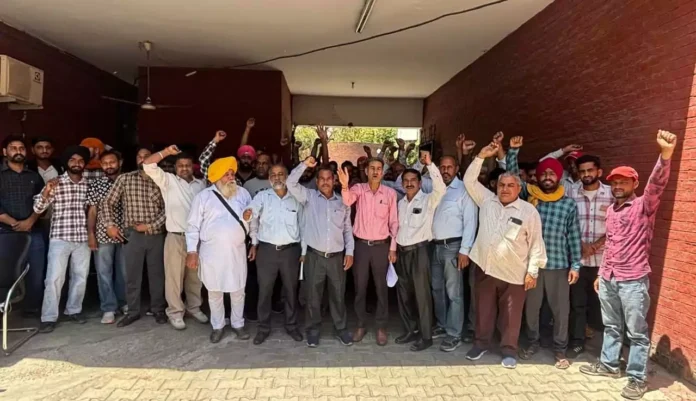 24 workers of the Horticulture Department protested strongly against the contractor for not paying their salary for the month of March