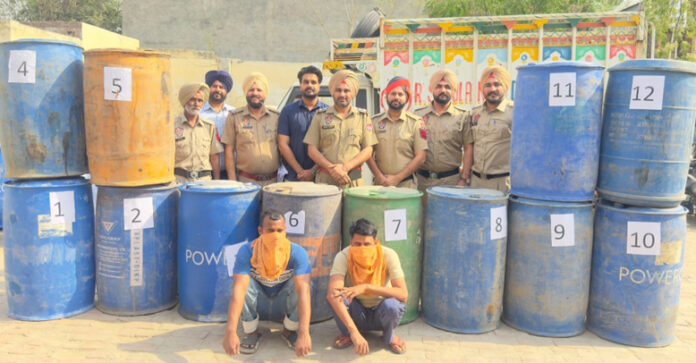 Sangrur Crime News : संगरूर पुलिस ने पकड़ी 2,240 लीटर अवैध ईएनए