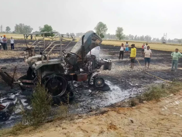 Jind News : आग से 50 एकड़ गेहूँ फसल जली, ट्रैक्टर व रीपर भी चढ़े आग की भेंट