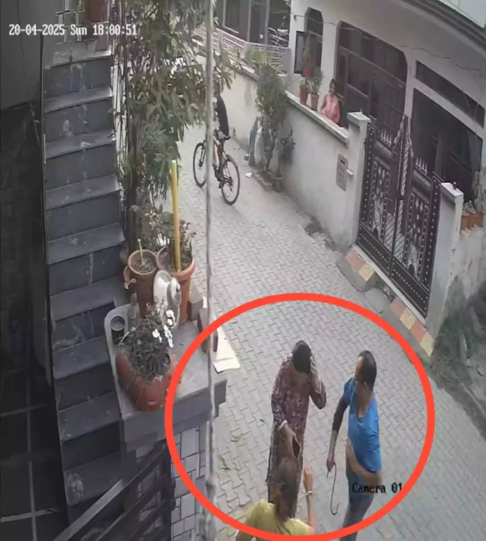 A 62-year-old woman was attacked and injured by her neighbour with a rod