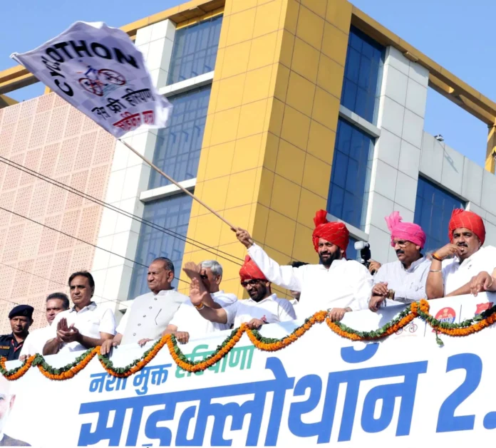 Jind News : मुख्यमंत्री ने नशा मुक्त हरियाणा साइक्लोथॉन 2.0 को जींद से झंडी दिखा किया रवाना