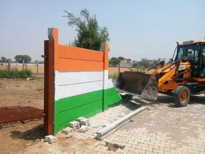 DTP launched a yellow paw on illegal construction being developed in 12 acres of Dhohki