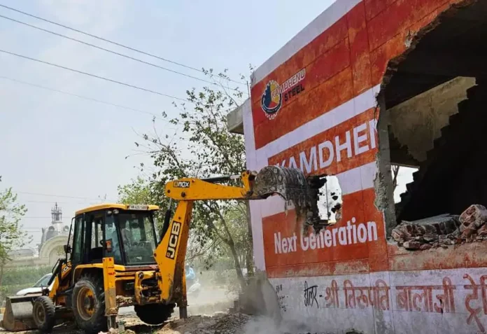 DTP team demolished illegal construction for the third consecutive day