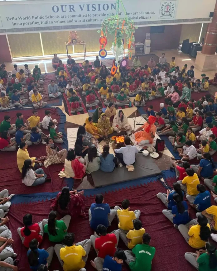 Delhi World Public School organised a havan to welcome students to the new session