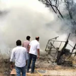 Fire broke out in the forest behind Hotel Velvet Clerk, the fire department team reached the spot and controlled the fire
