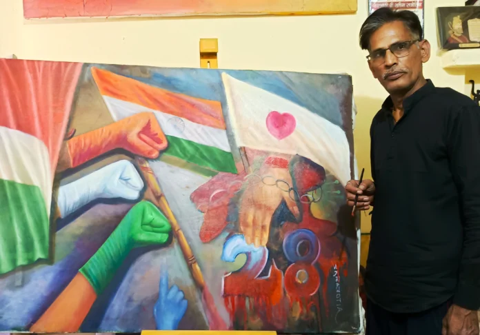 The artist paid tribute to the deceased tourists of Pahalgam through painting