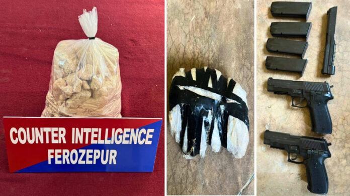 Ferozepur Crime News : 5 किलो हेरोइन, दो पिस्तौल सहित तीन तस्कर काबू