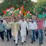 Booth workers took out a tricolor march in sector 15