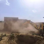 DTP's bulldozer runs on the construction of illegal colony being developed in Natheda