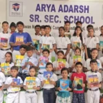 Freshers party organized in the premises of Arya Adarsh ​​School