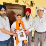 Gurkirat Kaur, daughter of Shiromani Committee preacher Gurpal Singh Timmowal, secured third position in the Tai Commando International Competition Hardev Singh Ubbha