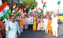 People immersed in the colour of patriotism in the Tiranga Yatra, a grand Tiranga Yatra was taken out by BJP Rewari Mandal in ward 31 of the city