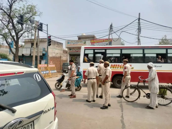Police security has been increased at all police checkpoints in Charkhi Dadri city