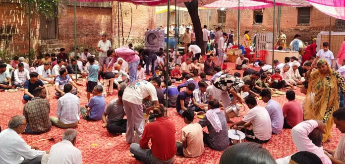 Religious rituals were conducted on the foundation day of the temple by Hanuman Mandir Committee City 1 and City-2 employees in DBHVN City-2 office premises