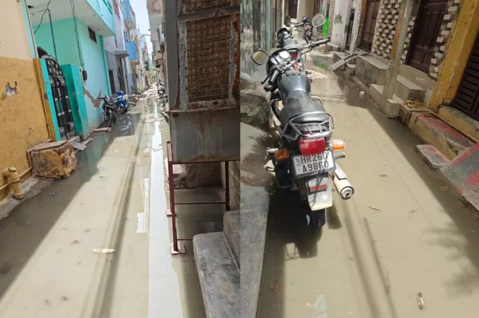 Gurugram News : रेलवे स्टेशन के पास भीमगढ़ खेड़ी में सड़ रहा सीवरेज का पानी, निगम बेपरवाह