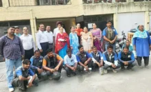 Social worker Baldev Raj Khurana celebrated his birthday by having breakfast with sanitation workers