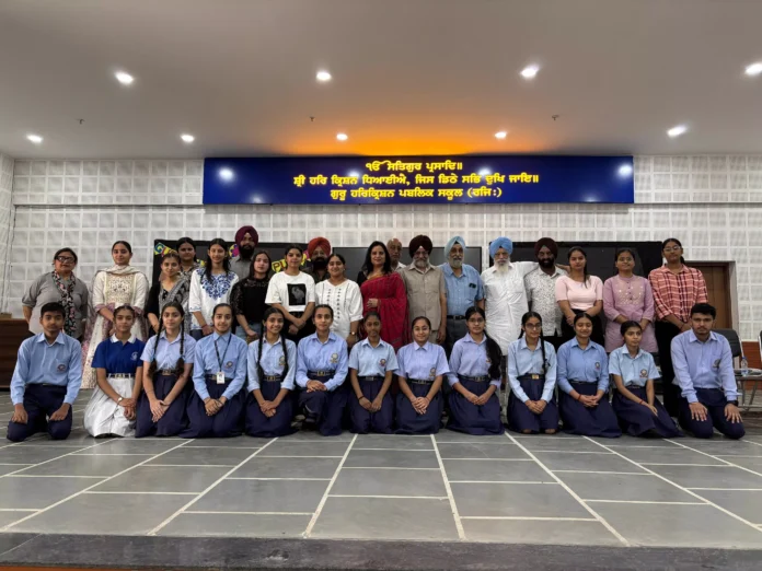 The students of class XII of Guru Harkrishan Public School hoisted their flag