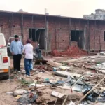 The work of constructing permanent rooms by removing slums has started. Despite the work being stopped twice, preparations have been made to lay the lintel using influence.