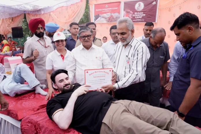 Voluntary blood donation camp organized by Indian Red Cross Society in collaboration with Blood Bank, GMCH-32
