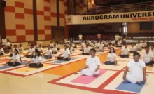 Gurugram News : गुरुग्राम यूनिवर्सिटी में मनाया 11वां अंतर्राष्ट्रीय योग दिवस