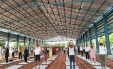 11th International Yoga Day, final rehearsal held on Friday, hundreds of people participated
