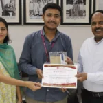 Arya College student Nitish got first prize in national essay writing competition