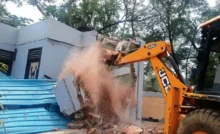 DTP's yellow paw came on the construction of illegal colony being developed on four acres in Dohki