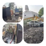 Fire broke out in dump vehicles parked near Vishwakarma temple