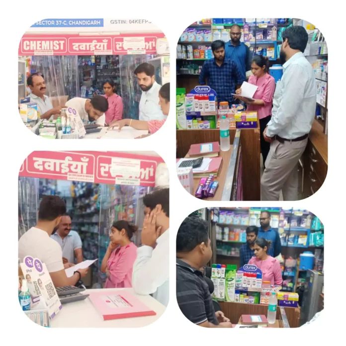 Inspection of chemists shops in Chandigarh by Sub Divisional Magistrate Isha Kamboj