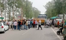 Jind News : चोरी की एफआईआर दर्ज नही करने के विरोध स्वरूप नगूरां दुकानदारों ने जींद-कैथल मार्ग किया जाम