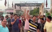 Residents of ROF Amaltas Society came out on the streets for basic facilities