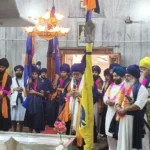 The Gurdham Yatra, which set out to propagate the teachings of Shri Guru Teg Bahadur Ji, was welcomed on reaching Gurdwara Manji Sahib