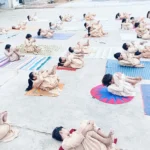 The students of Kanya Gurukul rehearsed the preparations for Yoga Day