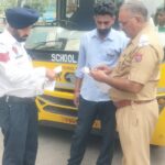 Derabassi Traffic Police issued 30 challans including school buses for violating traffic rules