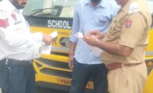 Derabassi Traffic Police issued 30 challans including school buses for violating traffic rules