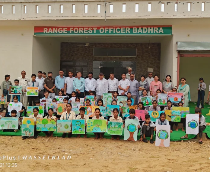 Forest department organized painting and eco quiz for environmental awareness