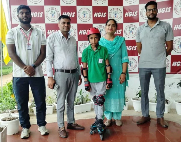 Heritage Galaxy School student Harshit got selected for district level in skating