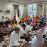 In the presence of a wise saint, the Manav Kalyan Yatra started from Kisan Bhawan and concluded at Anuvrat Bhawan