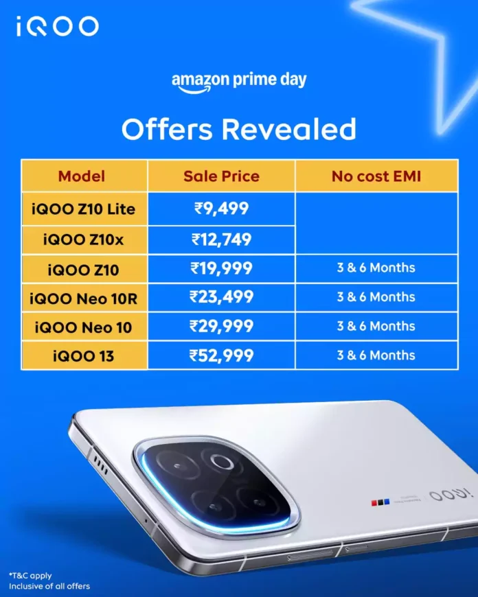 Iqoo Mobiles Iqoo announces exclusive deals for Amazon Prime Day sale