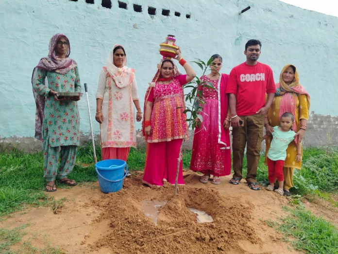 On the birth of a girl child, a sapling was planted and the well was worshipped