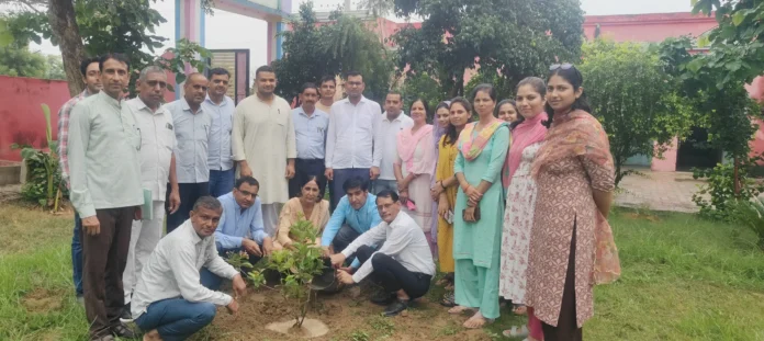 Plantation campaign started by planting a sapling in Lukhi school