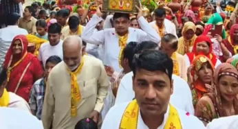Palwal News : सावन के महीने में शिव महापुराण कथा का विशेष महत्व शिव महापुराण के पहले दिन निकाली कलश यात्रा महिलाओं ने लिया बढ़-चढ़कर हिस्सा