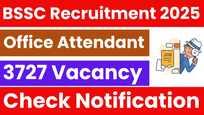 BSSC released its recruitment for 3727 posts
