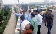 Commissioner Pradeep Dahiya visited the low-lying areas to get permanent relief from waterlogging in Gurugram