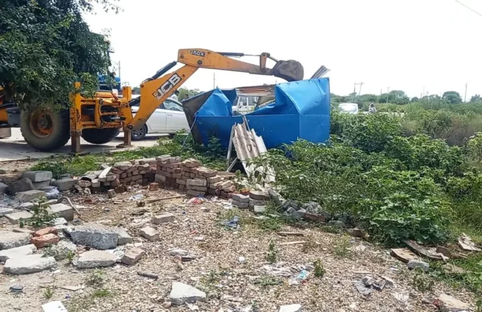 DTP's yellow paw came on illegal construction on Karnavas and Bawal road
