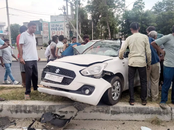 Four people seriously injured in a head-on collision between two cars